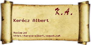 Kerécz Albert névjegykártya