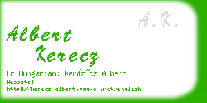 albert kerecz business card